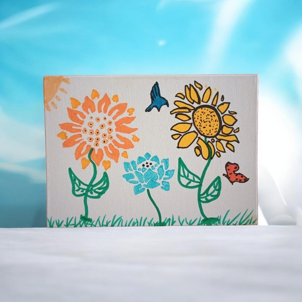 Hand-Painted 5X7 Canvas Art It's Called "Sunshine & Bloom"